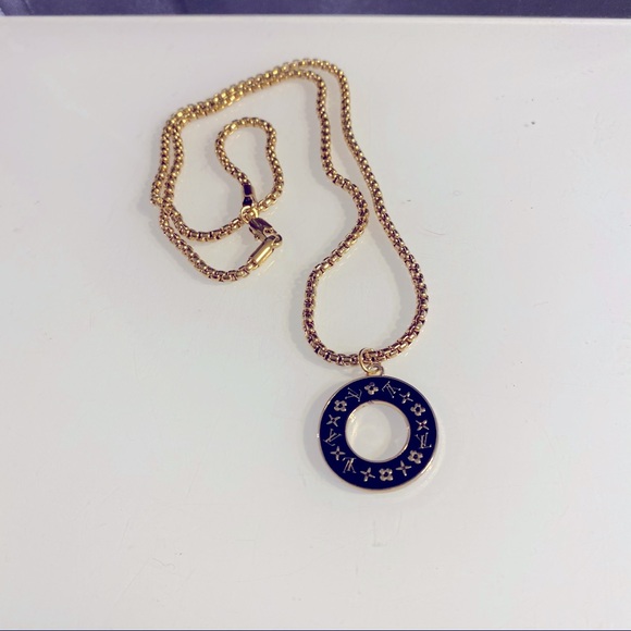 Black Louis Vuitton Charm Repurposed Into Necklace - Picture 3 of 6